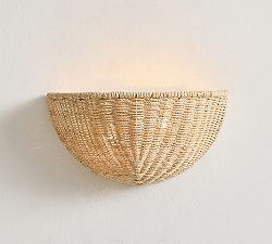Bermuda Rattan Round Sconce (13")