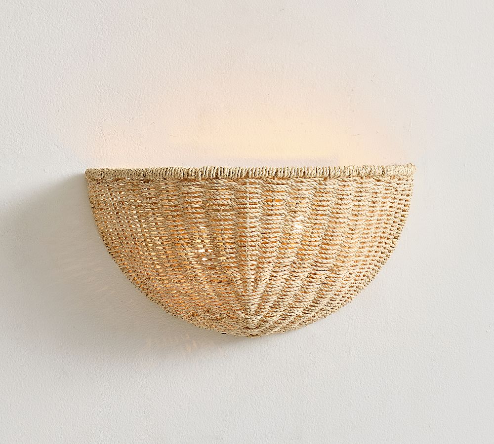 Bermuda Rattan Round Sconce (13") by Pottery Barn