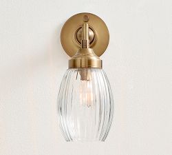 Everly Ribbed Glass Sconce (10")