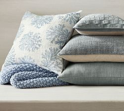 Coral Embroidered Pillow