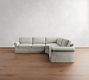PB Comfort Roll Arm Slipcovered 3-Piece L-Shaped Wedge Sleeper Sectional (121")