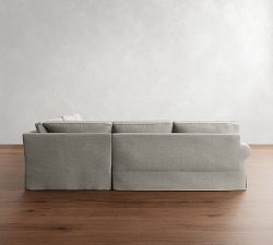 PB Comfort Roll Arm Slipcovered 3-Piece L-Shaped Wedge Sleeper Sectional (121")