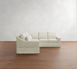 York Slope Arm Deep Seat Slipcovered 3-Piece L-Shaped Sectional (98")