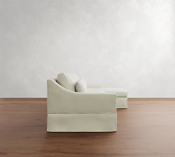 York Slope Arm Deep Seat Slipcovered Chaise Sectional (84"&ndash;115")