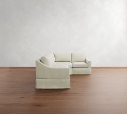 York Slope Arm Slipcovered 3-Piece Wedge Sleeper Sectional (117")