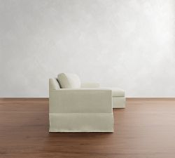 York Square Arm Slipcovered Chaise Sectional (84"&ndash;114")