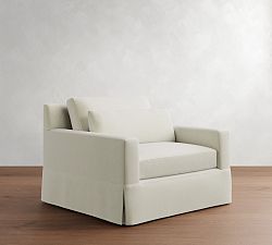 York Square Arm Deep Seat Slipcovered Chair and a Half