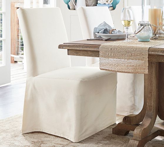 PB Comfort Square Slipcovered Dining Chair by Pottery Barn