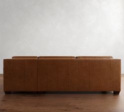 York Square Arm Leather Chaise Sectional (87"&ndash;117")