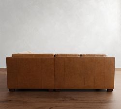 York Slope Arm Deep Seat Leather 3-Piece Sectional (100")