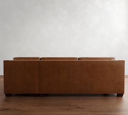 York Slope Arm Deep Seat Leather Chaise Sectional (84"&ndash;115")