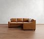 York Slope Arm Leather 3-Piece Sectional (94")