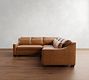 York Slope Arm Deep Seat Leather 3-Piece L-Shaped Sectional (100")