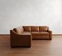 York Slope Arm Leather 3-Piece L-Shaped Sectional (94")