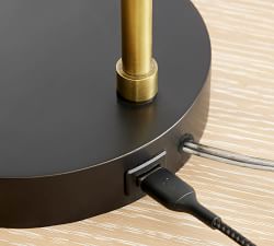 Camryn Glass Globe USB Table Lamp (23")