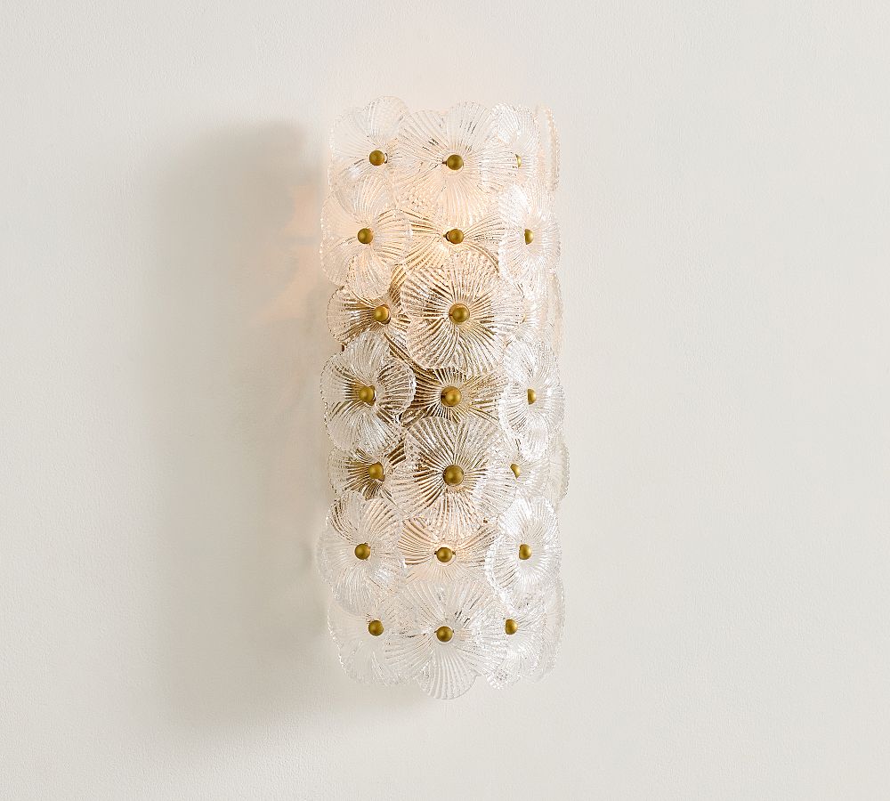 Nicolette Glass Floral Sconce (15") by Pottery Barn