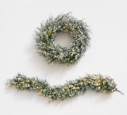Faux Pine and Pussywillow Wreath &amp; Garland