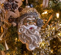 Glitter Santa Head Ornament