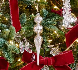 Mercury Glass Icicle Ornaments - Set of 3