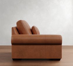 Build Your Own Big Sur Roll Arm Deep Seat Leather Sectional