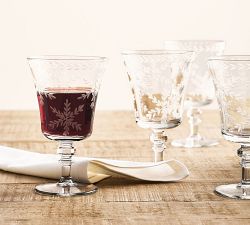 Etched Glass Snowflake Drinkware Collection