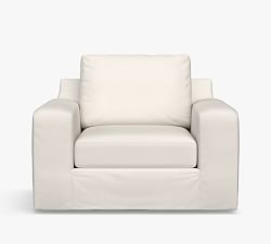 Big Sur Slipcovered Swivel Outdoor Lounge Chair