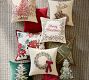 Wreath with Red Velvet Bow Pillow