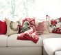Wreath with Red Velvet Bow Pillow