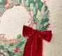 Wreath with Red Velvet Bow Pillow