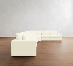 Westwood Square Arm Deep Seat Slipcovered 3-Piece L-Shaped Wedge Sleeper Sectional (132")