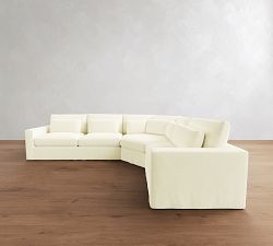 Westwood Square Arm Deep Seat Slipcovered 3-Piece Wedge Sectional (133")