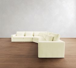 Westwood Square Arm Deep Seat Slipcovered 3-Piece L-Shaped Wedge Sectional (133")