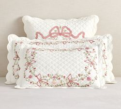 LoveShackFancy Bow Embellished Quilted Sham