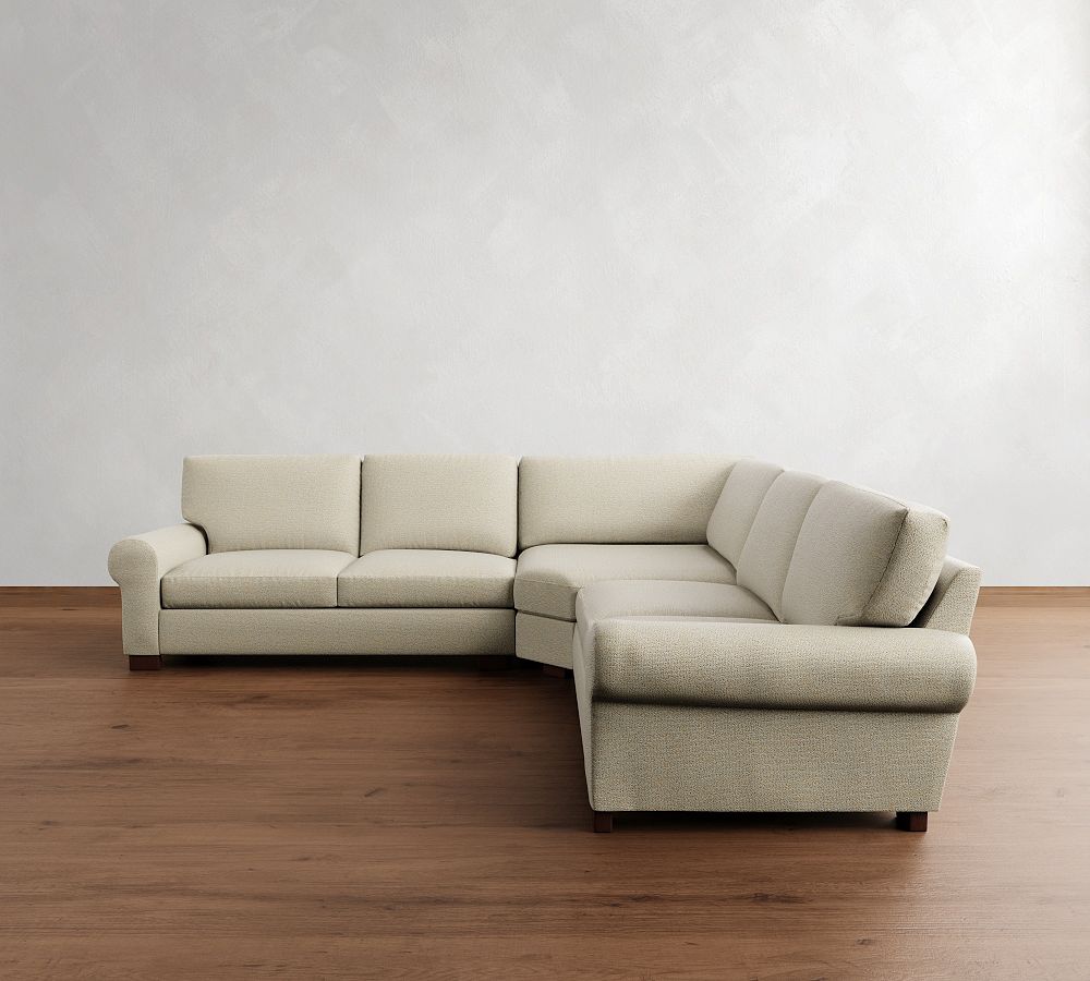 Turner Roll Arm 3-Piece L-Shaped Wedge Sectional (113