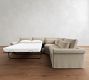 Westwood Roll Arm Deep Seat Slipcovered 3-Piece Wedge Sleeper Sectional (135")