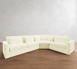 Westwood Square Arm Deep Seat Slipcovered 3-Piece Wedge Sleeper Sectional (132")