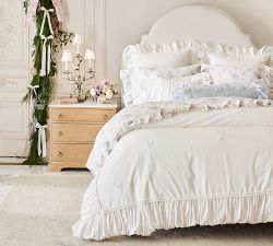 LoveShackFancy White Embellished Rosette Sham