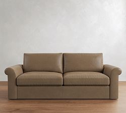 Westwood Roll Arm Leather Sleeper Sofa  (64"&ndash;95")