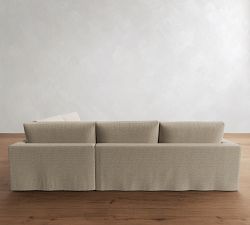 Westwood Square Arm Slipcovered 3-Piece Wedge Sleeper Sectional (127")