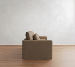 Westwood Square Arm Deep Seat Leather Sleeper Sofa (58"&ndash;89")