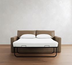 Westwood Square Arm Deep Seat Leather Sleeper Sofa (58"&ndash;89")