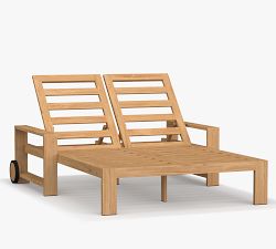 Malibu Teak Outdoor Double Chaise Lounge