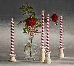 Candy Stripe Taper Candle - Set of 2