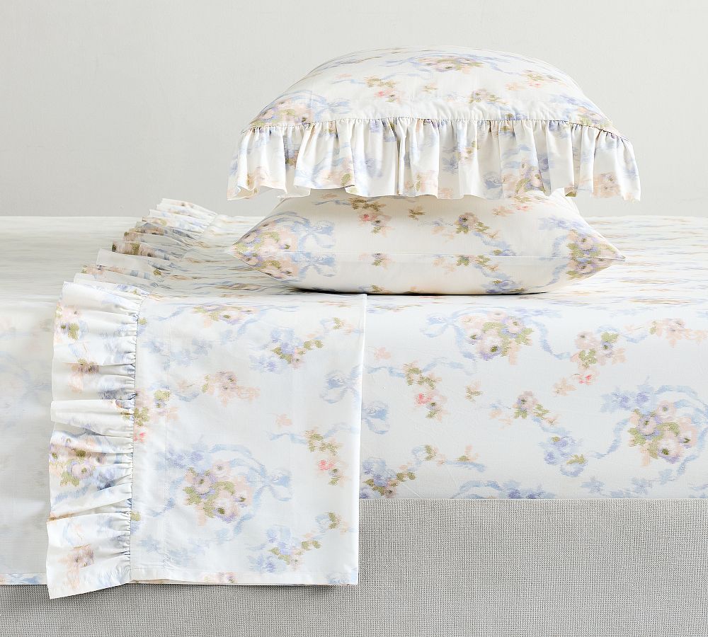 LoveShackFancy Manorbrooke Bouquet Printed Sheet Set - Multi, Queen