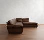 Turner Roll Arm Leather 3-Piece Bumper Sectional (109"-114")