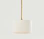 Linen Drum Shade Pole Pendant (10"-14")