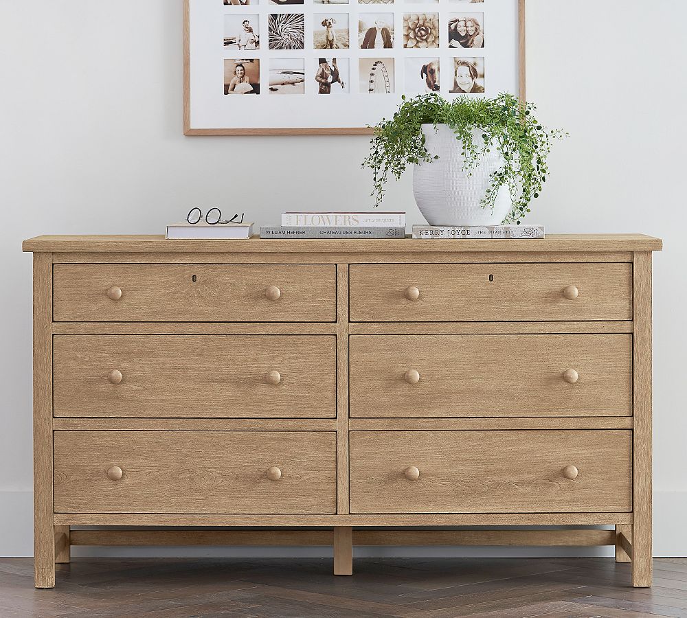 farmhouse dresser Vintage free daily use Farmhouse 6-Drawer Dresser for Bedroom,