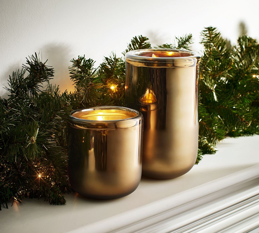 Brie Handcrafted Mercury Glass Hurricane Candle Holder by Pottery Barn