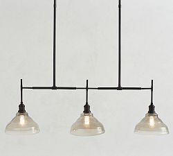 Vintage Glass Linear Chandelier (43")