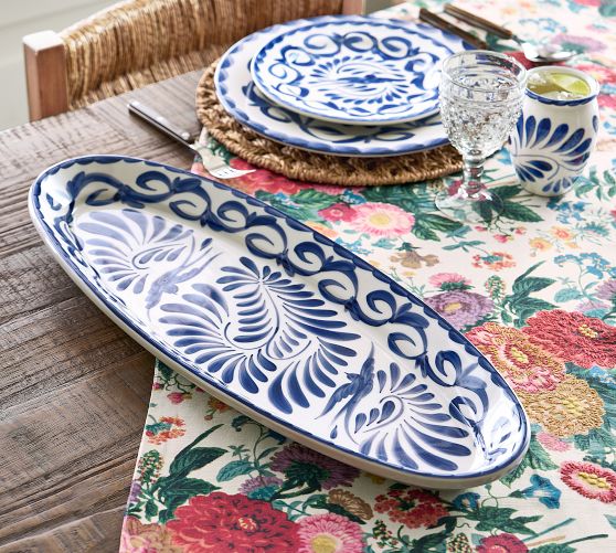 Puebla Porcelain Slim Oval Serving Platter thumbnail 6